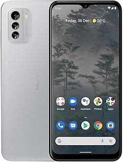 Nokia G60 5G | Android 14 | Dual SIM | Unlocked Smartphone | 6/128GB | 6.58-Inch Screen | 50MP Triple Camera | Ice Gray