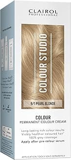 Colour Studio Permanent Colour Cream | Hair Dye | Long-lasting Rich Tones | 100% Grey Coverage | Dermatologically Tested Vegan Formula | Hair Colouring Kit | Pearl Blonde 9/1 | 50ML