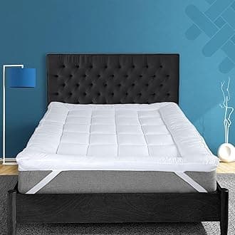 ACRALI HOME Thick Mattress Topper Double Bed - Deep Hotel Quality, Breathable Mattress Toppers Double Size Bed Quilted Luxury Comfort with Elasticated Straps - 137cm x 190cm