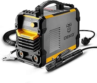DEKO 220V MMA Welder, 200A ARC Welder Machine IGBT Digital Display LCD Hot Start Welder with Electrode Holder,Work Clamp, Input Power Adapter Cable