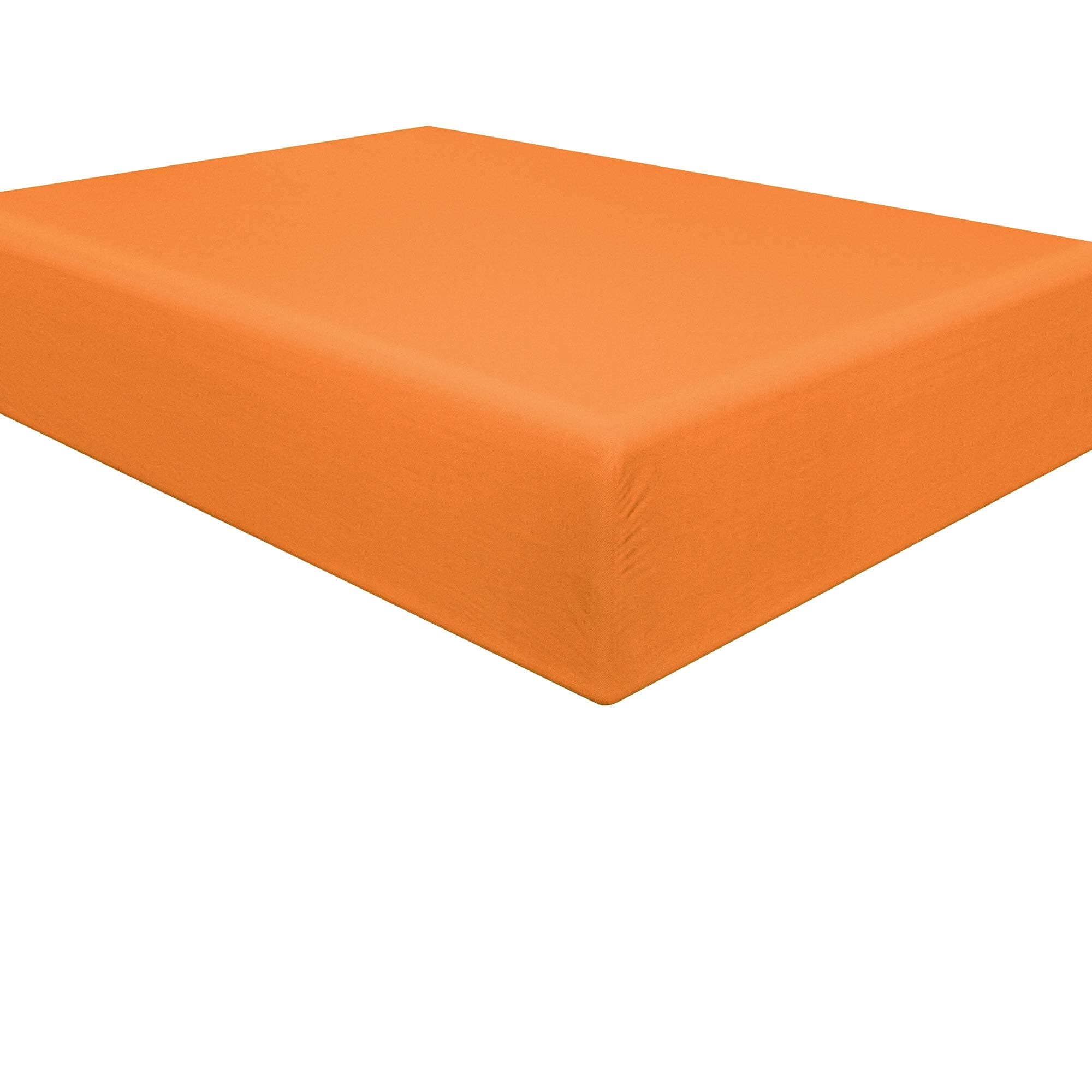 NTBAY 100% Brushed Microfiber Double Fitted Sheet, 1800 Super Soft and Cozy, Wrinkle, Fade, Stain Resistant 12" / 30cm Deep Pocket Fitted Bed Sheet, OrangeOEKO-TEX STANDARD 100