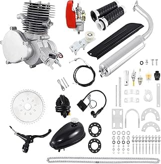 Upgraded Bicycle Engine Kit, 2 Stroke Motorized Bike Engine Motor Kit 100cc Super Fuel-efficient Fit Modified Full Set for 26"-28" Bikes