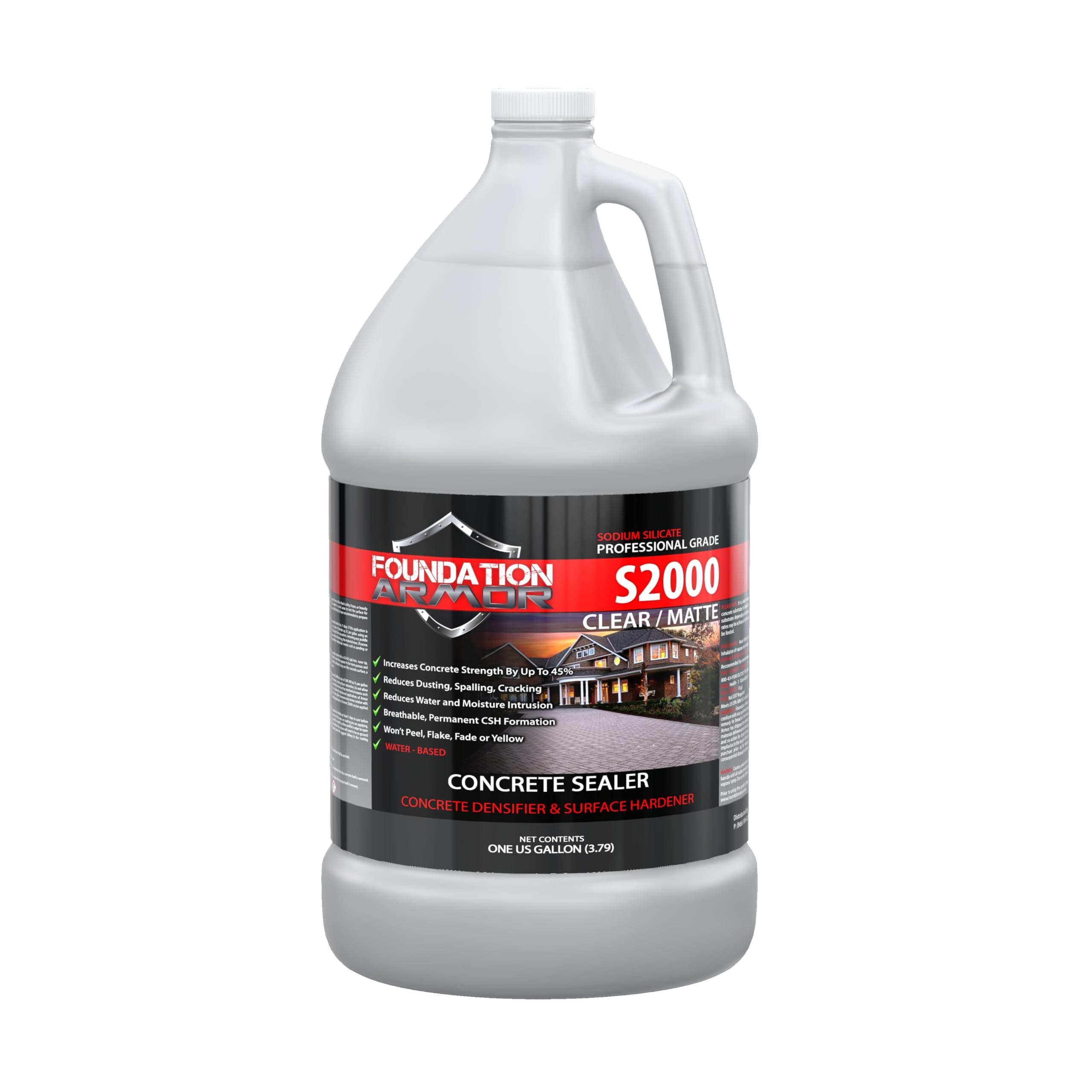 Armor S2000 Sodium Silicate Concrete Densifier and Surface Hardener - 1 Gallon - Ready to Use