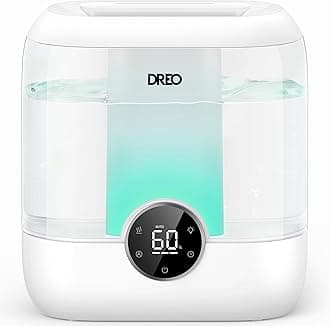 DREO Humidifiers for Bedroom, 6L Easy to Fill & Clean, 60H Runtime for Large room, 28 dB Quiet Cool Mist Air Humidifier for Plant, Baby Nursery, Home, Indoor, Night Light, Precise Humidity Control