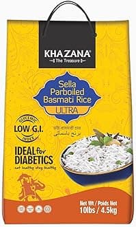 Authentic Ultra Long Parboiled Basmati Rice In 10 Lb Bag - Aromatic And Tasty Indian Grain - Non-GMO, Gluten Free, Kosher, Cholesterol Free
