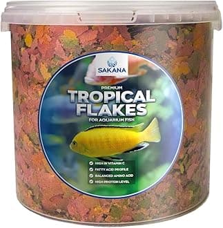 Tropical Flakes | Premium Quality Aquatic Fish Food Mixture | Healthy and Nutritious all-round Feed for Pond-Dwelling Life | High Protein, Great Source of Vitamins & Easily Digestible (1L)