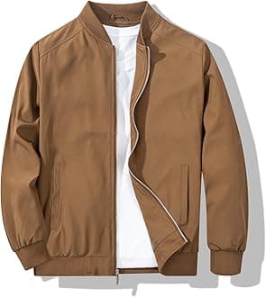 Men’s Bomber Jacket, Stylish, Casual, Lightweight Windbreaker for Spring and Fall