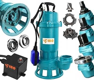 550W Submersible Dirty Water Pump Grinder Sewage Well Septic Flood Sewage Sump (550W Pump + 10m Blue Hose)