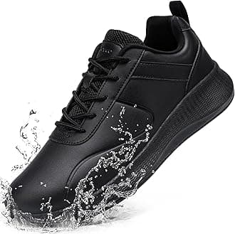 Non Slip Work Shoes for Mens Slip On Sneakers Waterproof Chef Kitchen Shoe Comfortable Slip Resistant Restaurant Footwear Hombre Zapatos de Trabajo, Black
