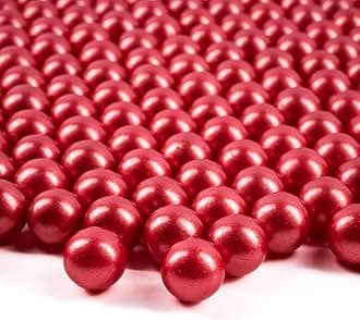 Galashield Glass Marbles Bulk Fillers | Round Marble Beads for Vases, Scarlet Red, 5lb, (Approx. 420 pcs)