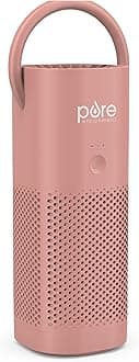 PureZone Mini Portable Air Purifier - Cordless True HEPA Filter Cleans Air & Eliminates 99.97% of Dust, Odors, & Allergens Close to You - Cars, School, & Office (Blush)