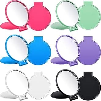 Jetec 12 Pieces Compact Mirrors Bulk Gifts Mini Vintage Pocket Mirrors for Purse Small Portable Folding Round Makeup Stuffs for Travel Daily Use Party Favors Women (Classic Colors)