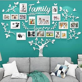 DIY Wall Decor Living Room Family Tree Wall Decor Sticker 3D Picture Frames Collage Decor Living Room Wall Decor