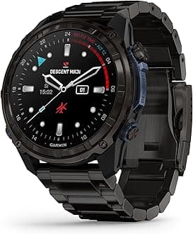 Descent Mk3i Dive Computer and Multisport GPS Smartwatch, Air Integration, Black Titanium