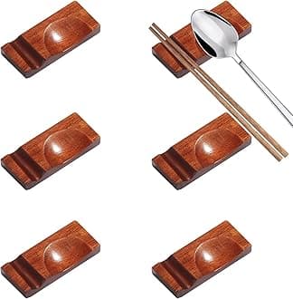 NUOMI Wooden Chopstick Holder, 6pcs Chopsticks Rest Dinner Spoon Fork and Knife Holder Rests for Table