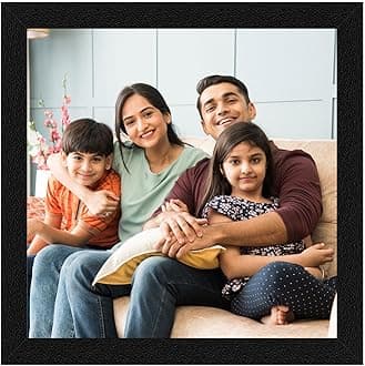 ArtX Customized Photo Print With Frame for Wall, Personalised Photo Frame with Photo, Customized Photo Frame, Gift, Square, 13x13 inch, Set of 1
