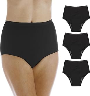 Wearever Women's Maximum Absorbency Incontinence Panties for Bladder Control - Washable, Reusable, Leak Proof Underwear for Women 600 ml - (Pack of 3) (Black) (L) (Fits Hip: 41-42")