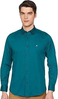 Peter EnglandMen's Cotton Slim Fit Solid Full Sleeve Casual Shirt