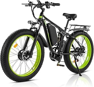 Electric Bike for Adults, 2000W Ebikes 26"x4" Fat Tire Bicycle, Dual Motor 48V/22.4Ah Removable Larger Battery Bikes for Beach Mountain Snow Commute Off-Road Ride with UL Certified
