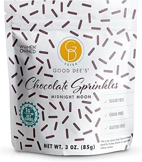 Good Dee's Hundreds and Thousands Sugar Free Chocolate Sprinkles | Low Carb Sprinkles | Keto Sprinkles with Natural Coloring | Diabetic, Dye-Free, Dairy-Free & Gluten-Free | (1g Net Carbs Per Serving)