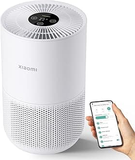 Mi Air Purifier 4 Compact, True HEPA H13 3-Stage Filter System Removes 99.97% of Pollutants as small as 0.3 microns, Smart Home Integration, Whisper Quiet, Just 0.9KW/day, OLED Touch Display