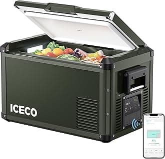 ICECO VL35 ProS 12V Refrigerator, Portable Fridge Freezer with SECOP Compressor, 35L Car Fridge Powered by AC/DC, 0℉-50℉, Electric Cooler for Car, Camping, Home, Travel [Olive Green Edition]