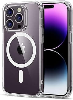 ESR Classic Hybrid Magnetic Case with HaloLock, Compatible with iPhone 14 Pro Max Case, Compatible with MagSafe, Shockproof Military-Grade Protection, Scratch-Resistant Back, Clear
