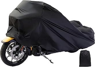 Motorcycle Cover Waterproof Outdoor with Lock-Holes & Storage Bag Fits up to 104" Yamaha Honda Harley Suzuki Waterproof Durable