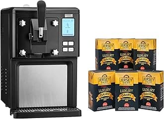 Cooks Professional Luxury Soft Serve Ice Cream Maker | 1.5L | Self-Cooling Compressor | Auto Cleaning | Digital Display | Perfect for Whippy Sundaes & Desserts | Includes 6 x 1L Luxury Jersey Mix
