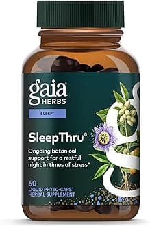 SleepThru - Sleep Support Supplement with Ashwagandha Root, Magnolia Bark, Passionflower & Jujube Date* - 60 Vegan Liquid Phyto-Caps (30 Servings)