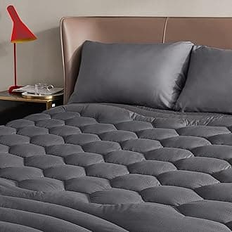BedsureMattress Pad, Mattress Topper Soft Mattress Protector Breathable Fluffy Cooling Bedding Quilted Fitted Pillow Top Mattress Cover with 8-21" Deep Pocket (Grey, Full)
