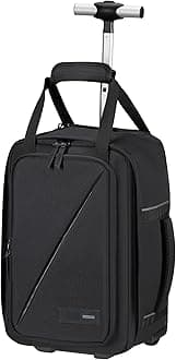 American Tourister Take2Cabin - easyJet Cabin Bag 36 x 20 x 45 cm, 38 L, 0.80 kg, Hand Luggage, Airplane Backpack M Underseater, Black, 40 x 25 x 20 cm (Wheeled), Ryanair Cabin Bag on Wheels