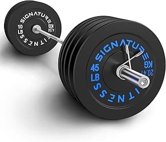 Olympic 2" Bumper Plates Set Including 260LB Weight Plates & 7FT Olympic Barbell Bar(305 Pounds Total)