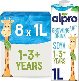Alpro Soya Growing Up Drink - Plant-Based Long Life Dairy Free & Lactose Free Milk Alternative - 1L (Pack of 8)