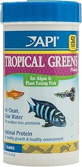 TROPICAL GREENS FLAKES Tropical Fish Greens Flakes Fish Food 2.1-Ounce Container