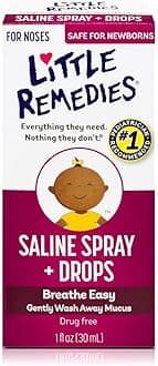 Little Remedies Saline Spray/Drops | 1 oz | Pack of 1 | For Noses to Breathe Easily | Gently Wash Away Mucus | Newborn Safe