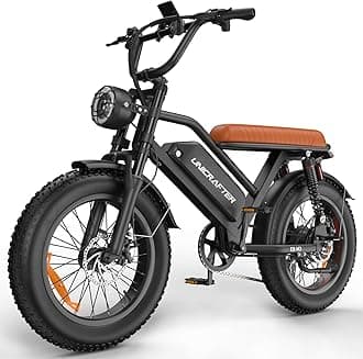 Electric Bike for Adults, 48V 18.2AH/15.6AH Electric Motorcycle Long Seat Electric Bicycle Full Suspension 20"/16" Fat Tire Ebike Max 28/22MPH& 30-60 Miles All Terrain E-Bike (1000W/750W)
