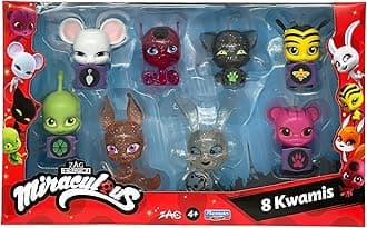 Miraculous Tikki, Plagg, Trixx, Wayzz, Pollen, Nooroo, Fluff and Duusu 8 Kwamis Pack - Mini Figure Collection-P50532, P50532, Multi-Colour
