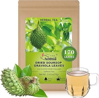 FullChea Soursop Leaves, 170+ Hojas De Guanabana - Premium Soursop Leaves Tea - Non-GMO - Caffeine-free - Improve Digestion, Support Skin & Sleep