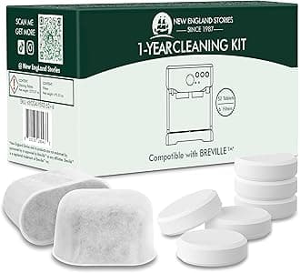 - 6 Pack Breville Compatible Charcoal Filters with 52 Cleaning Tablets, 1 Year Breville Compatible Maintenance Kit, Espresso Machine Clean Kit for Barista Pro, Infuser and more