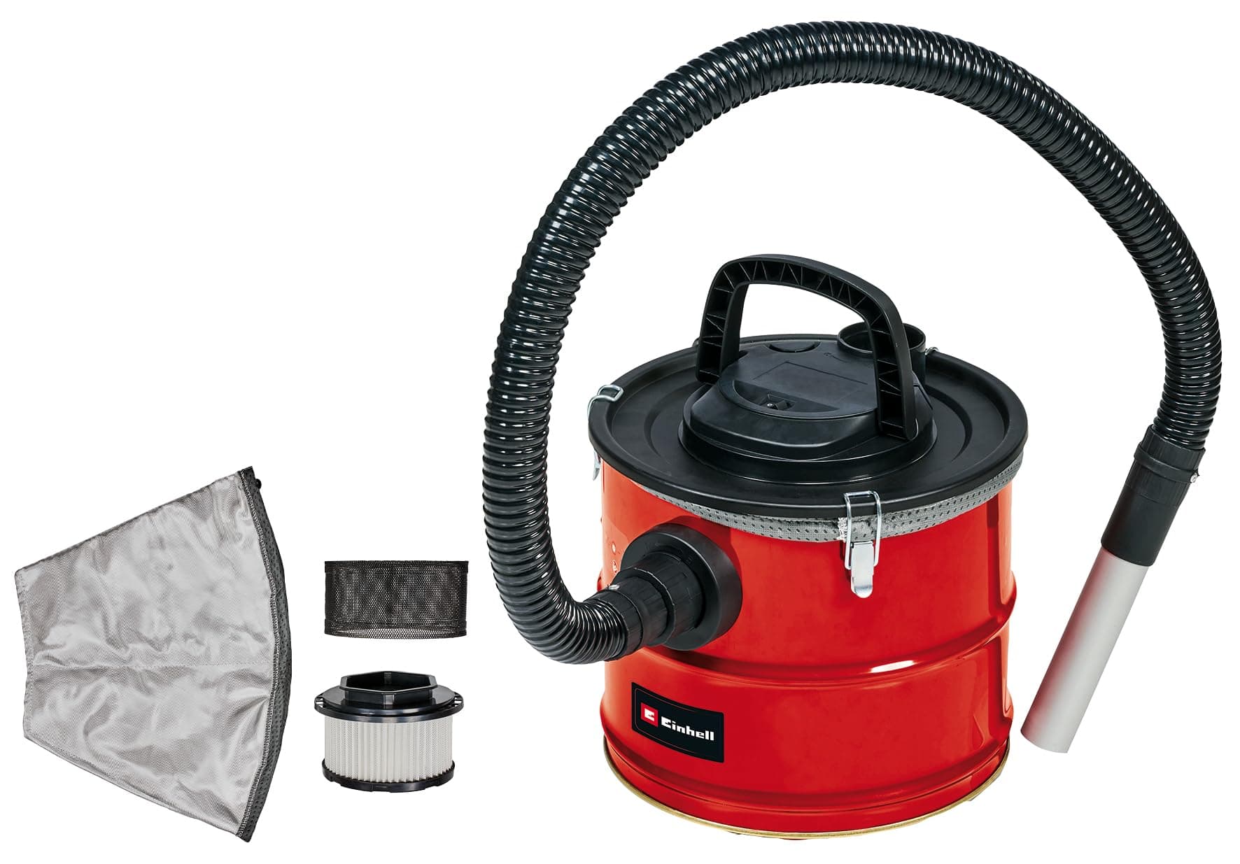 Einhell TC-AV 1718 D Ash Vacuum Cleaner (1,200 W, 18 L Collection Container with Quick Release, Pleated Filter + Pre-Filter, Blow Function, Metal-Reinforced Suction Hose + Aluminium Suction Tube)