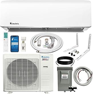 Klimaire 36,000 BTU 17.5 SEER2 Ductless bundled Mini-Split Inverter Air Conditioner Heat Pump System with All Inclusive 15' Installation Kit, Wall Bracket, Electrical Disconnect -Tight Whip (230V)