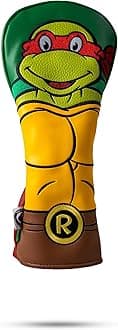 TMNT Utility Head Cover - Premium, Hand-Made Leather Headcover - Teenage Mutant Ninja Turtle Head, Tour Quality Golf Club Cover - Style and Customize You Golf Bag