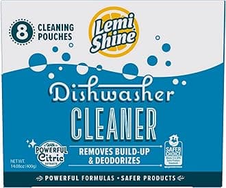 Natural Dishwasher Cleaner - Dishwasher Cleaner and Deodorizer Powered by Citric Acid and a Natural Fresh Lemon Scent (8 Count)