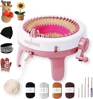 MericTop SENTRO Knitting Machine 48 Needles, Smart Weaving Loom Round Knitting Machines for Adults and Beginners, DIY Knit Loom Machine Kit for Hat, Scarves, Gloves, Socks