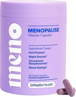 MENO Vitamins for Menopause - Hormone-Free Menopause Supplement for Women - Black Cohosh & Ashwagandha KSM-66 - Helps Relieve Hot Flashes, Night Sweats, Mood Swings - 30 Servings (Pack of 1)