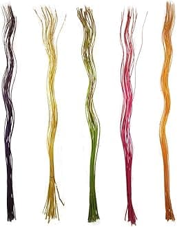 XL 5/6 Foot Decorative Glitter Sticks! Dried Artificial Flowers Twig Branch[Green,5 Foot Glittered (Approx 20)]