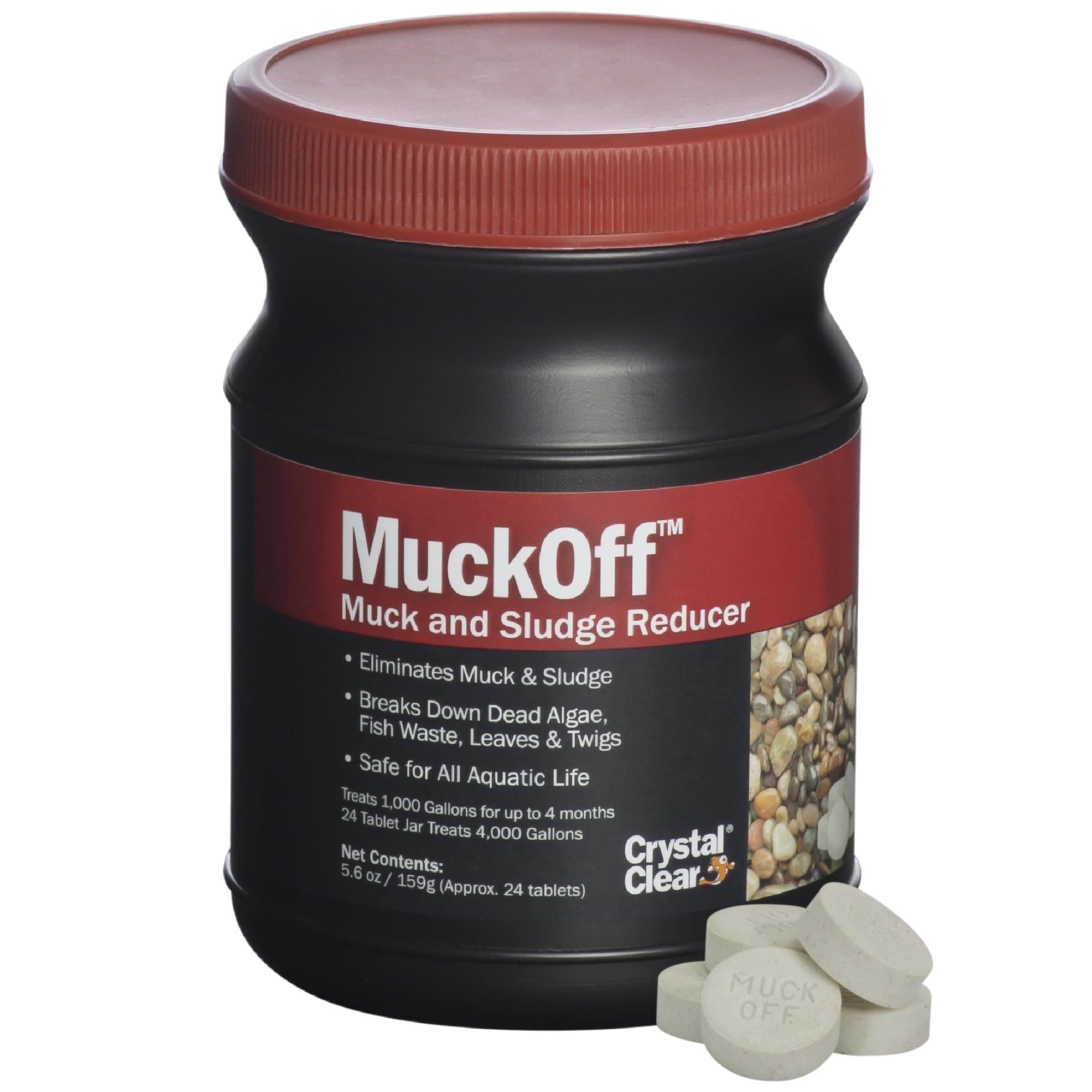 CrystalClear MuckOff, Natural Pond Muck Treatment, Water Garden, Fountain & B...