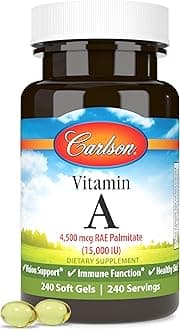 Carlson - Vitamin A, 15000 IU Palmitate (4500 mcg RAE), Vision Health & Healthy Skin, Immune Function, 240 Softgels