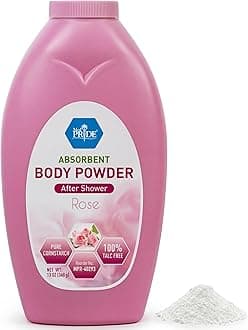 MED PRIDE Talc Free Cornstarch Body Powder with Rose Scent, Moisture Absorbing Skin Care for Daily Freshness, Cruelty Free Formula, 13 Ounce Bottle